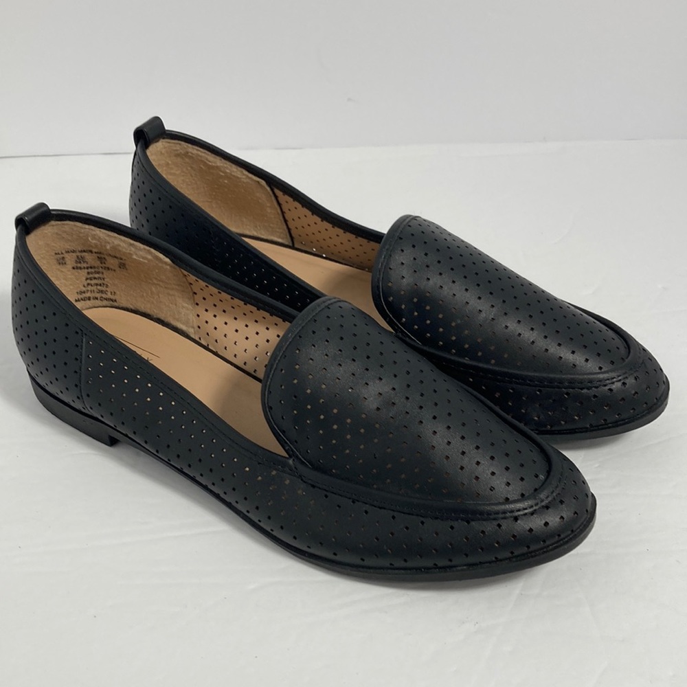 Simply Styled Women's Perry Black Slip on Perforated Loafer Casual Shoe